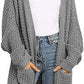 Batwing Sleeve Solid Color Pocket Cardigan