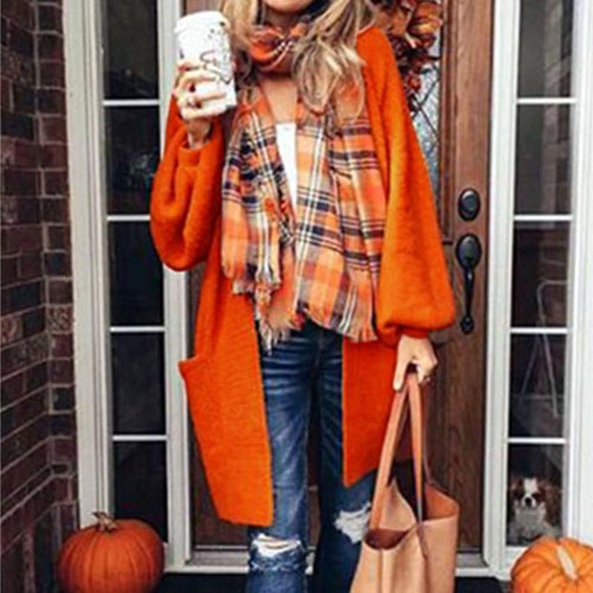 Lantern Sleeve Fall Women's Sweater