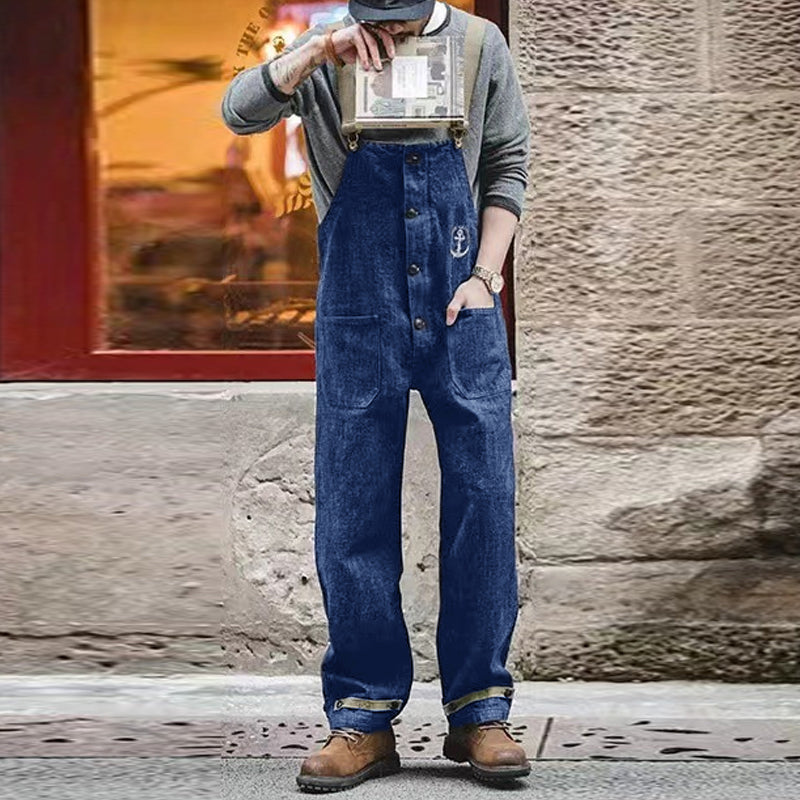 Men's Vintage Denim Overalls 46127864Y
