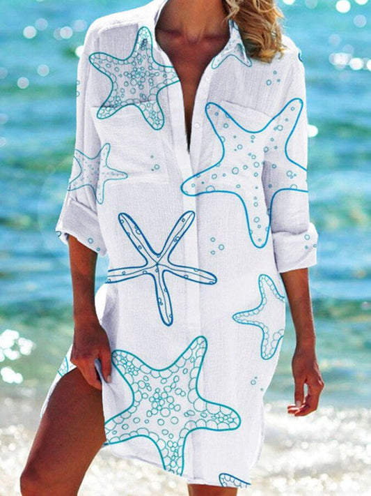 Ocean Printed Holiday Casual Shirt