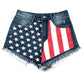 Women's ripped denim shorts