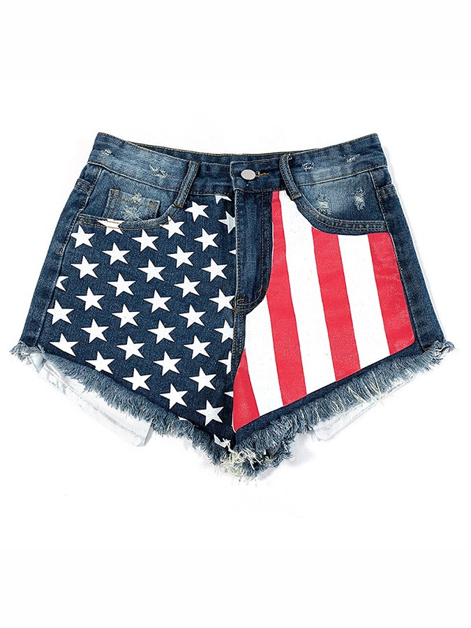 Women's ripped denim shorts