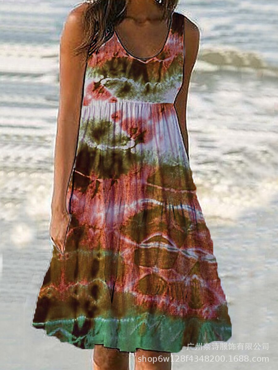 Tie-Dye Gradient Dress Print