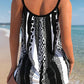 Bowknot Black Geometric Print Tankini Top Set