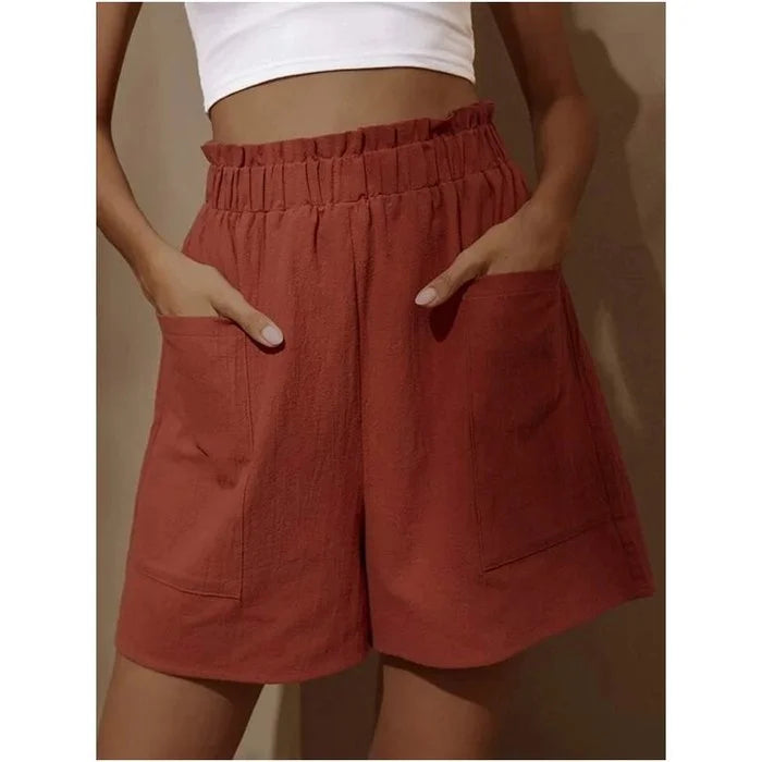 Women's Summer High Waist Wide Leg Casual Shorts