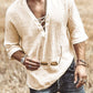 Men's Cotton Linen V-Neck T-Shirt