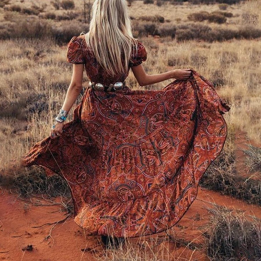 Cowgirl Button Down Paisley Tribal Dress