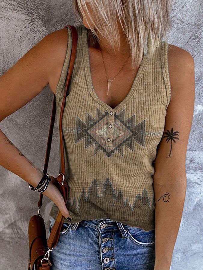 Western Print Vest