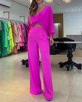 Sexy Fashion Long Sleeve Trousers Set