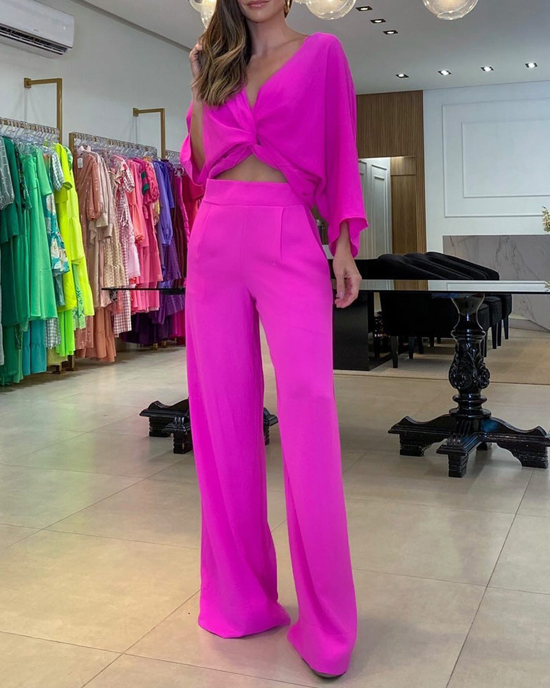 Sexy Fashion Long Sleeve Trousers Set