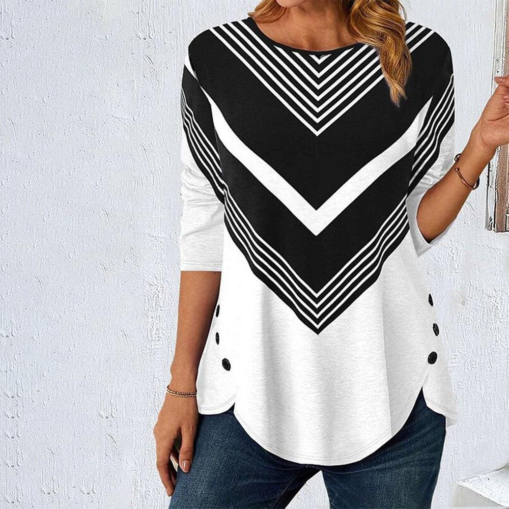 Black and White Long Sleeve Top