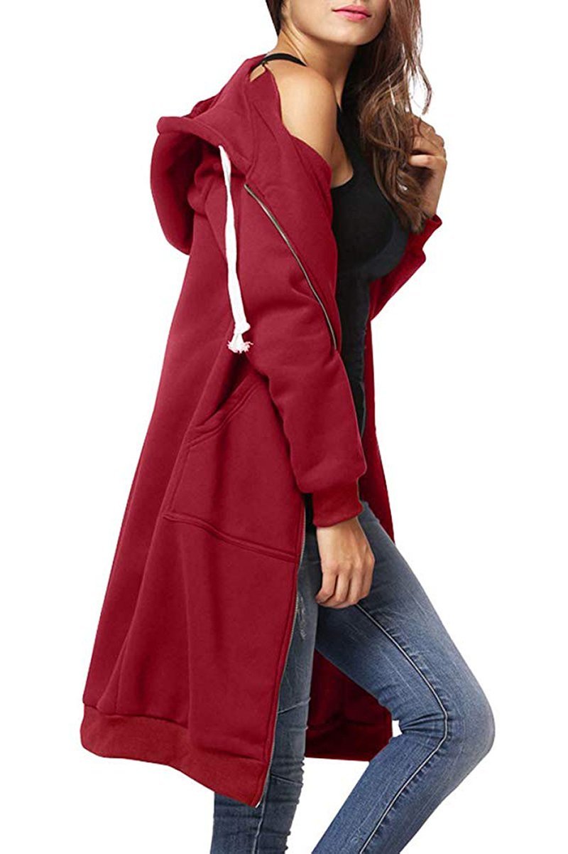 Long Zip Sweatshirt Hoodie