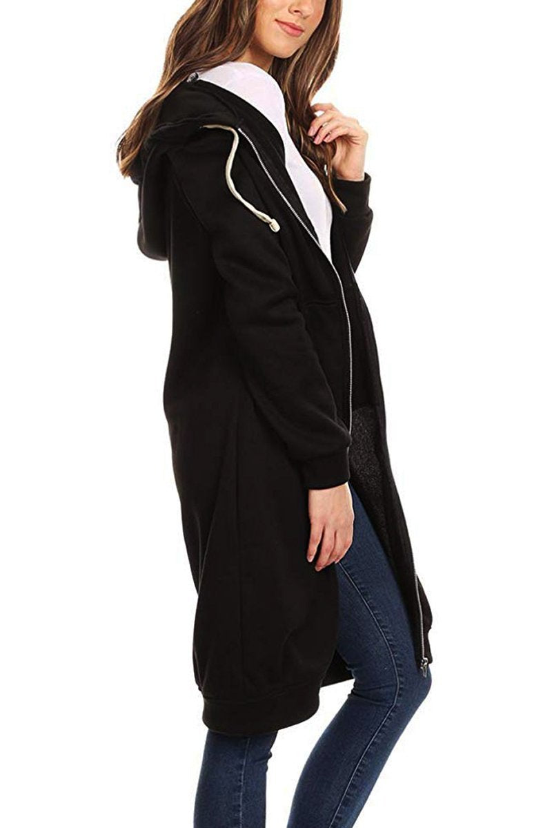 Long Zip Sweatshirt Hoodie