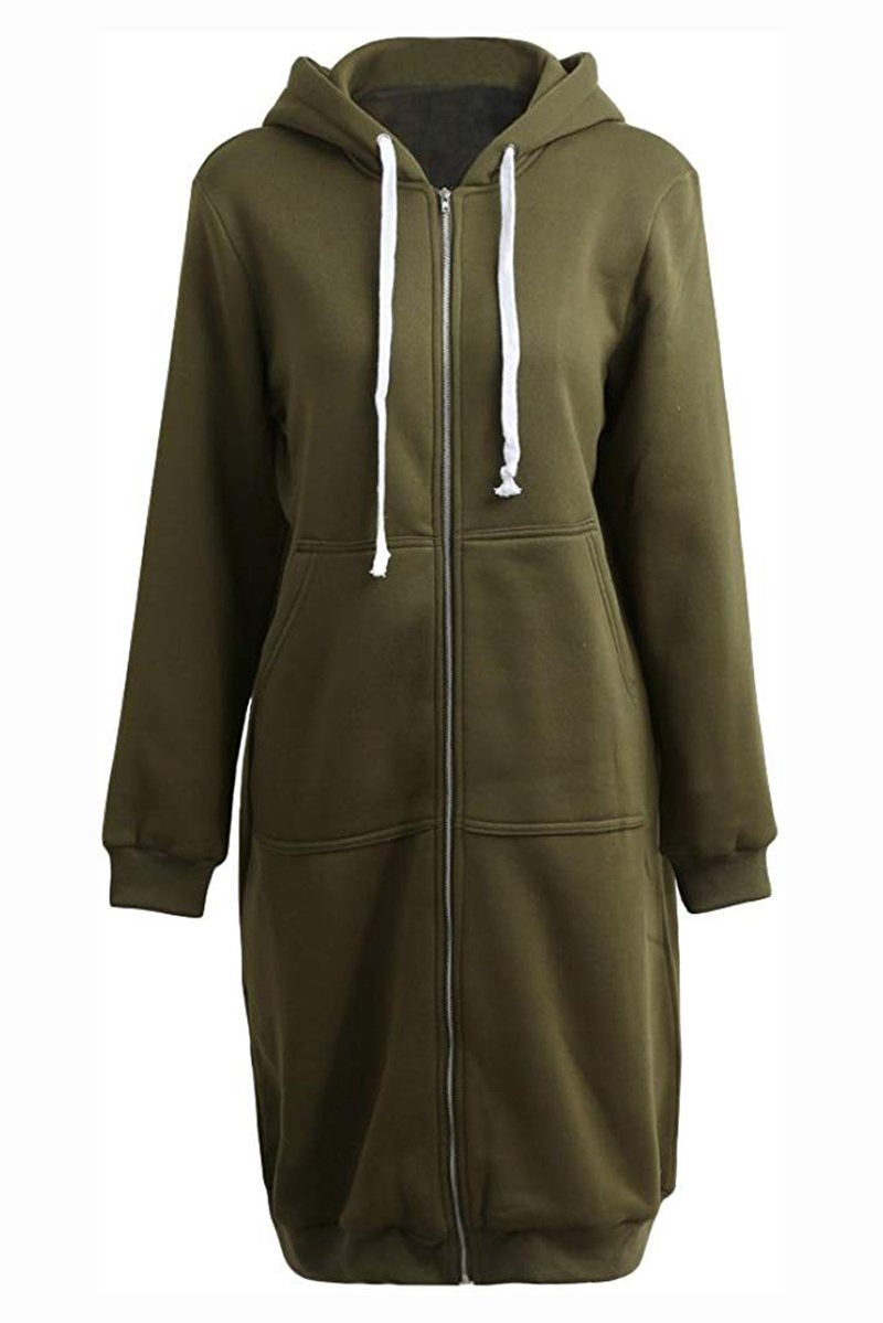 Long Zip Sweatshirt Hoodie