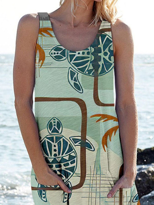 Printed Sleeveless Dress