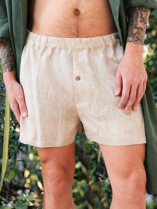 Retro Solid Color Casual Men's Shorts