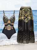 Printed Backless Fashion Two Piece Swimsuit