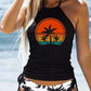 Palm Tree Print Bikini Set