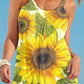Full Sunflower Print Dress