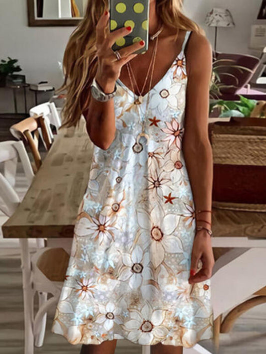 Floral Sleeveless Above Knee Slip Dress