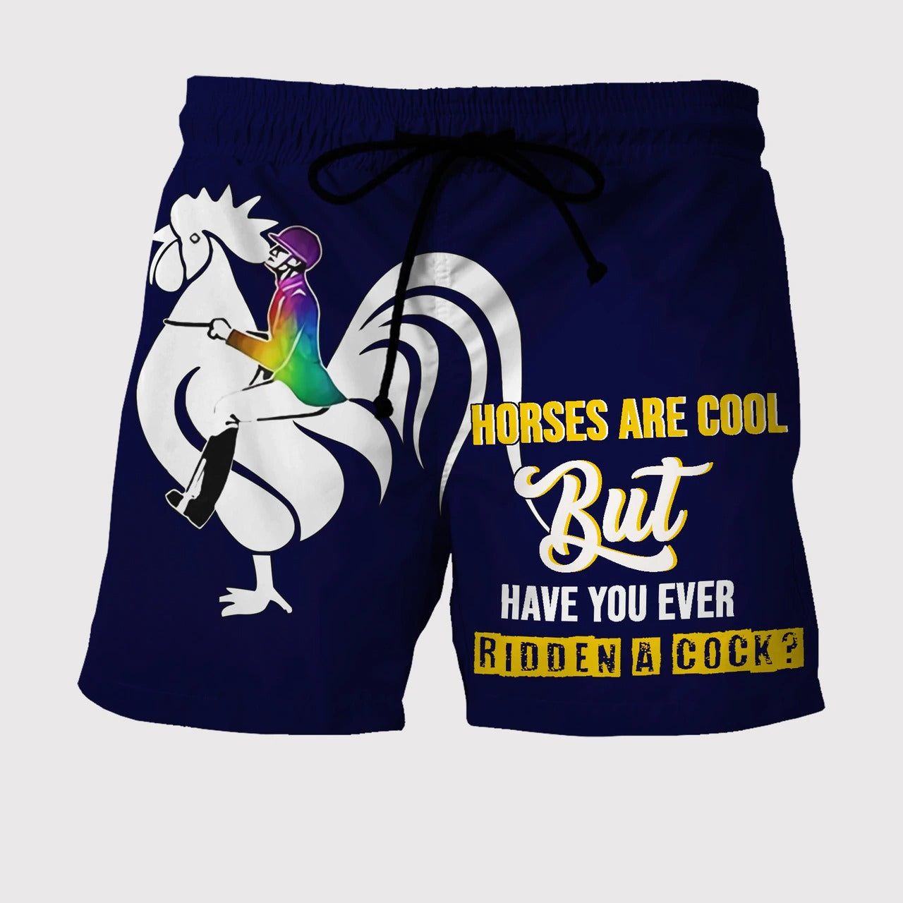 Ridden A Cock Custom Beach Shorts - Swim Trunks