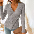Grey Plain Long Sleeve Sweater