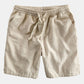 Linen Rayon Blend Button Up Shirt & Linen Cotton Blend Drawstring Shorts