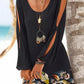 Floral Long Sleeves Split Sleeve Above Knee Dress