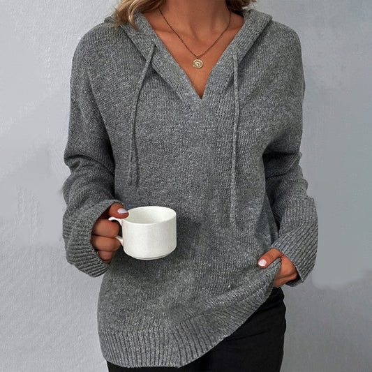 Grey Plain Hoodie Sweater