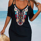 Print 1/2 Sleeves Cold Shoulder Sleeve Above Knee Casual Dresses