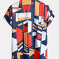 Geometry Print Button Up Shirt & Swim Shorts