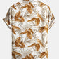 Viscose Tropical Print Button Up Shirt & Textured Cotton 5" Shorts