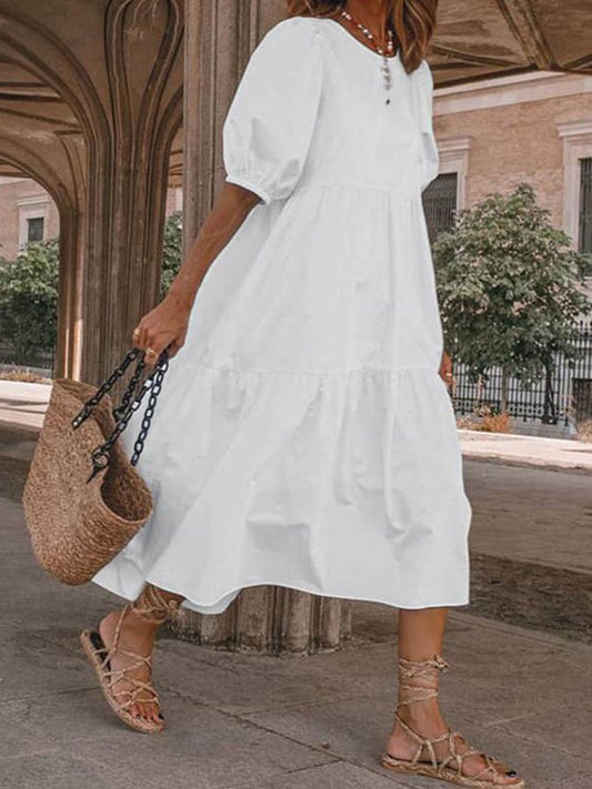Short Sleeve Midi Dress