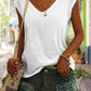 Women's Simple Solid Color V-neck Cover Sleeve Loose Tee