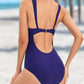 Women's Solid Color Halter One Piece Swimsuit