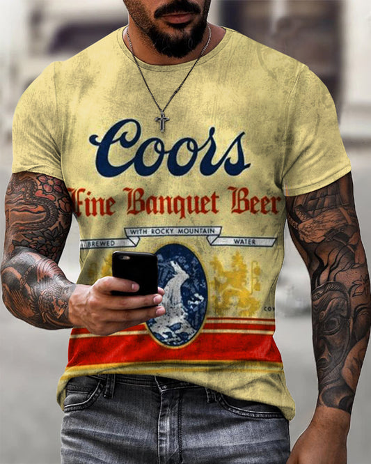 Men's Vintage Casual Printed Short Sleeve T-Shirt