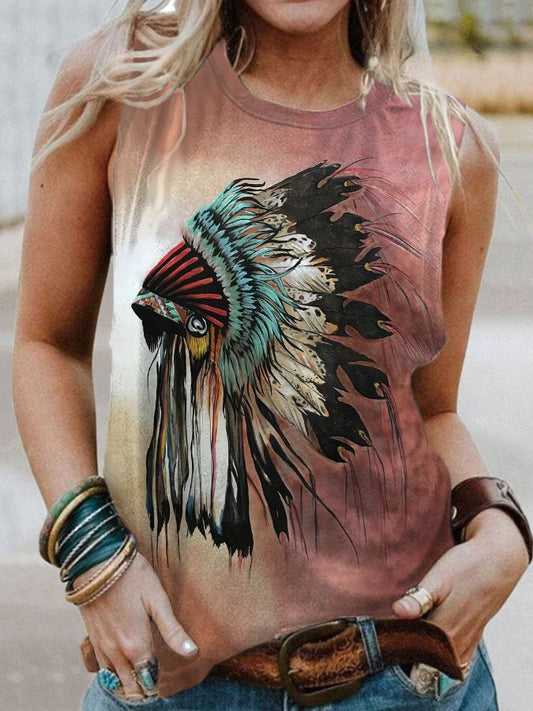 Vintage Western Print Vest