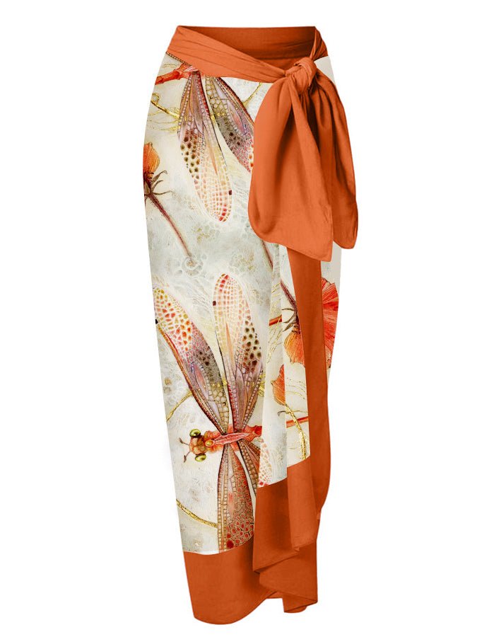 Fashion Print V-Neck One Piece Swimsuit Set