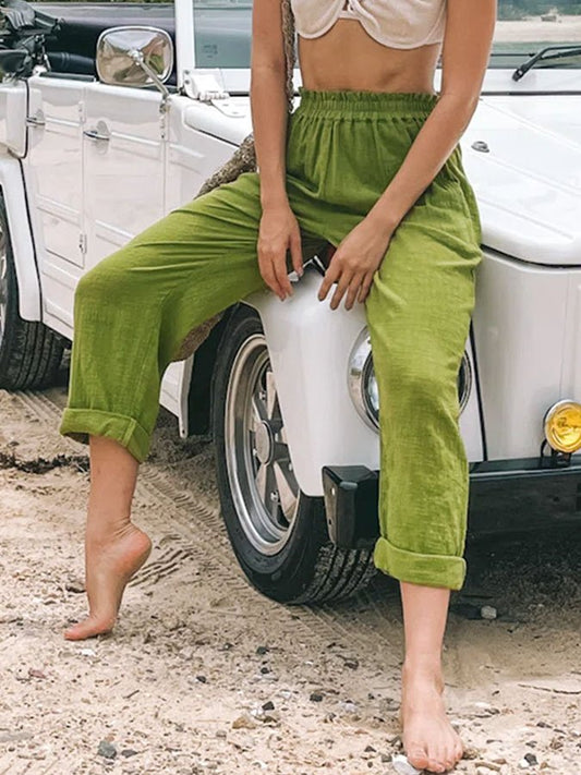 Casual Solid Color Trousers