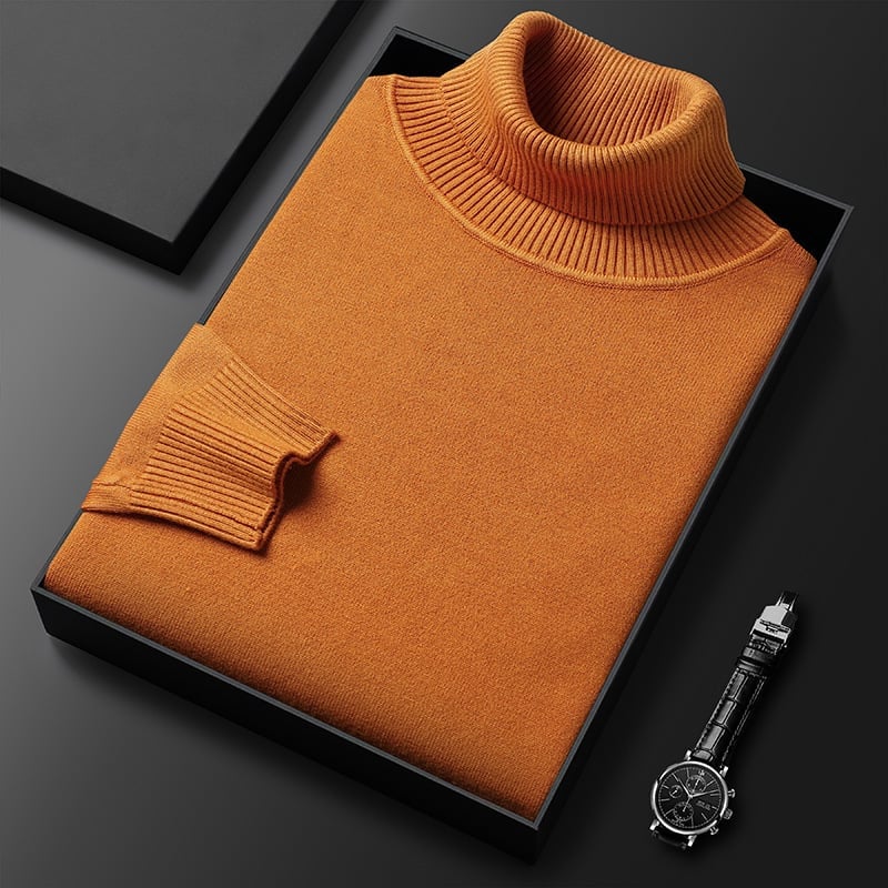 Solid Color Turtleneck Sweater