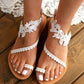 Flat Floral Seaside Ladies Roman Sandals