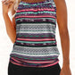 Tribal Print Multi Color Cross Strap Tankini Set