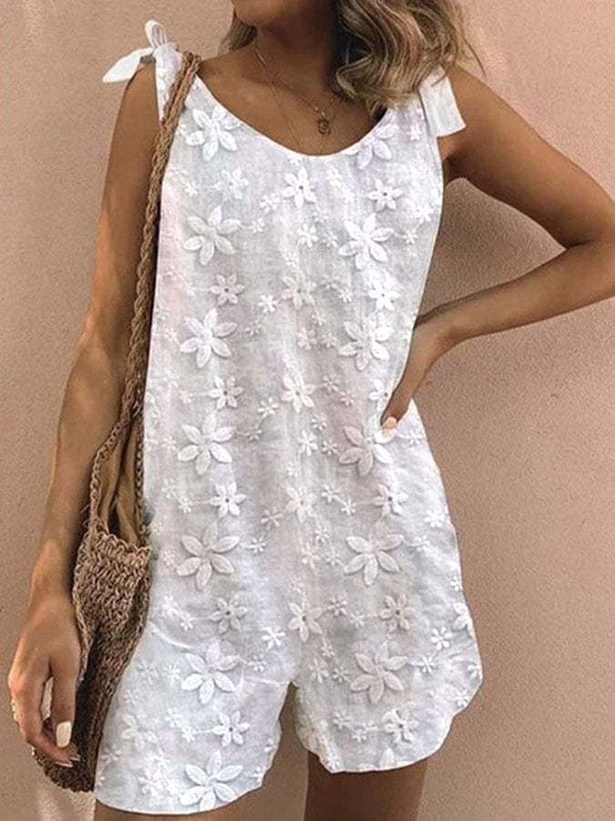 lace strap casual jumpsuit