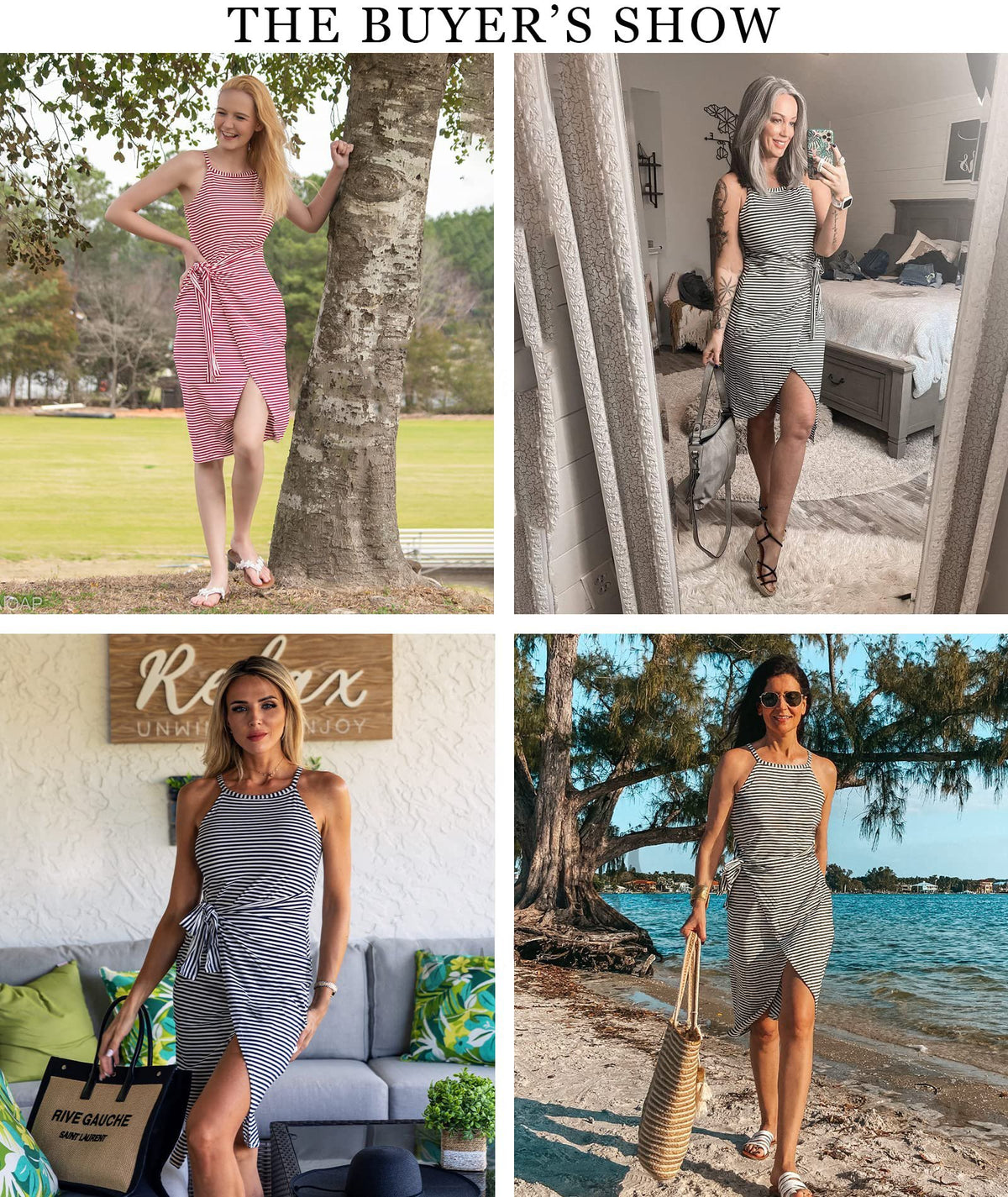LAST DAY 49% OFF - Casual Sleeveless Striped Midi Dresses
