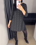 Round neck line printed dress