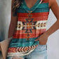 Ethnic Print V-Neck Vest