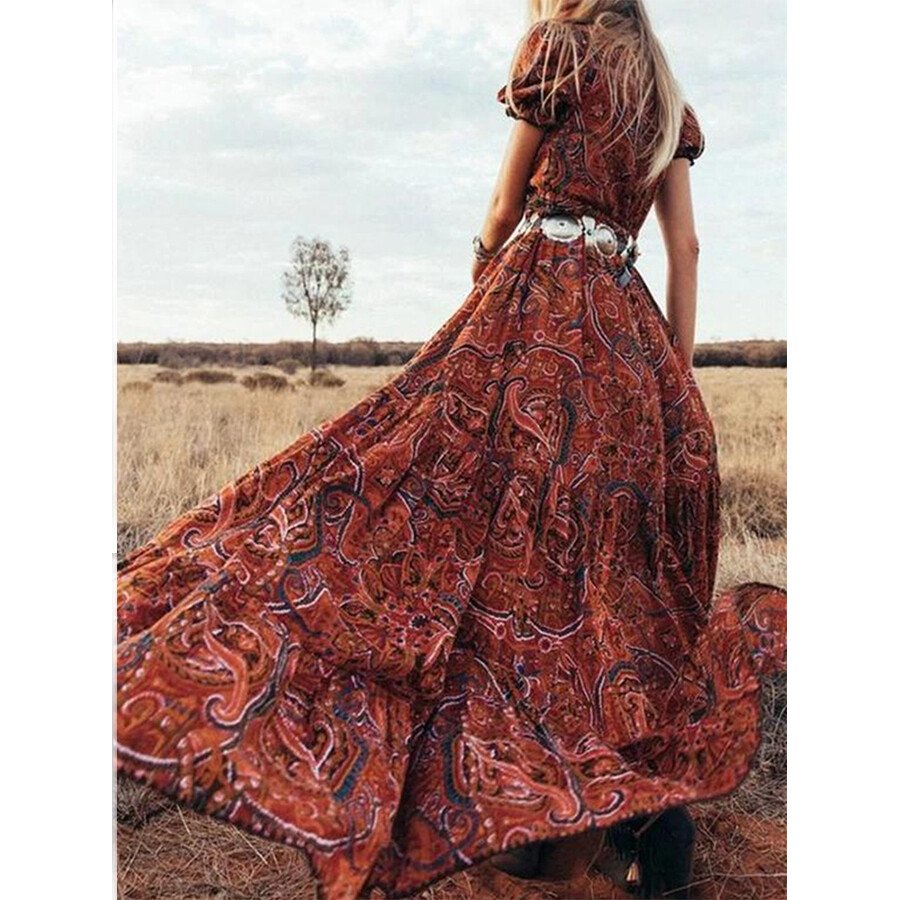 Cowgirl Button Down Paisley Tribal Dress