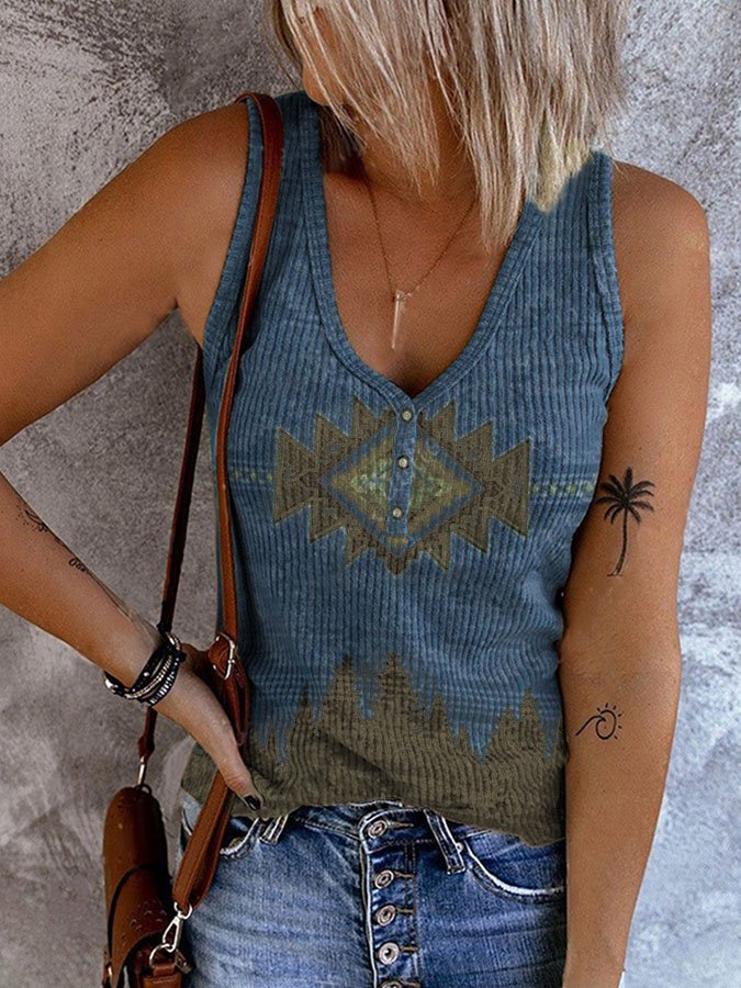 Western Print Vest