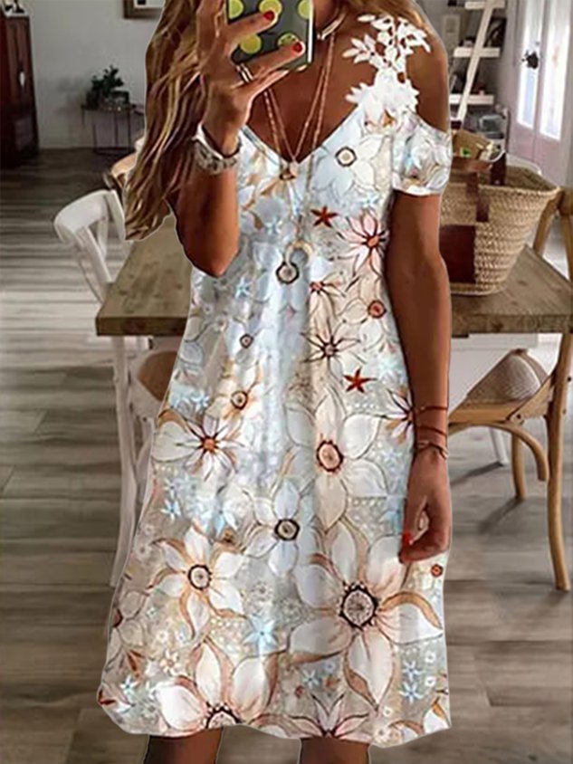 Vacation Loosen Short Sleeve Knit Dress