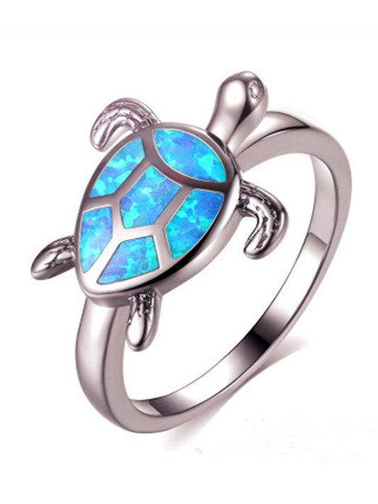 Blue Diamond Turtle Ring